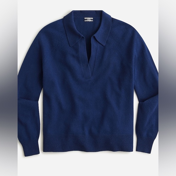 ❌SOLD❌NWT Jcrew Cashmere collared V-neck sweater - Navy - Small - Picture 2 of 10